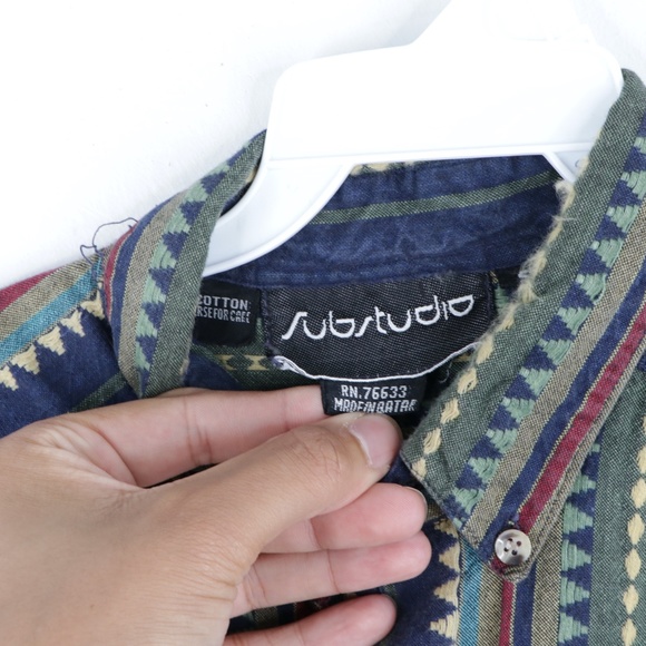 Vintage 90s Streetwear Geometric Print Shirt - Picture 4 of 8